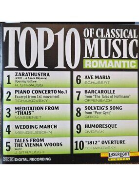 Top 10 Classical Romantic Music CD By Laserlight Digital 1990 65 Minutes 37827cd